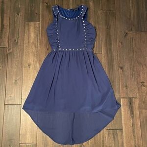 DEPRI Blue Silver Studded Sleeveless Dress